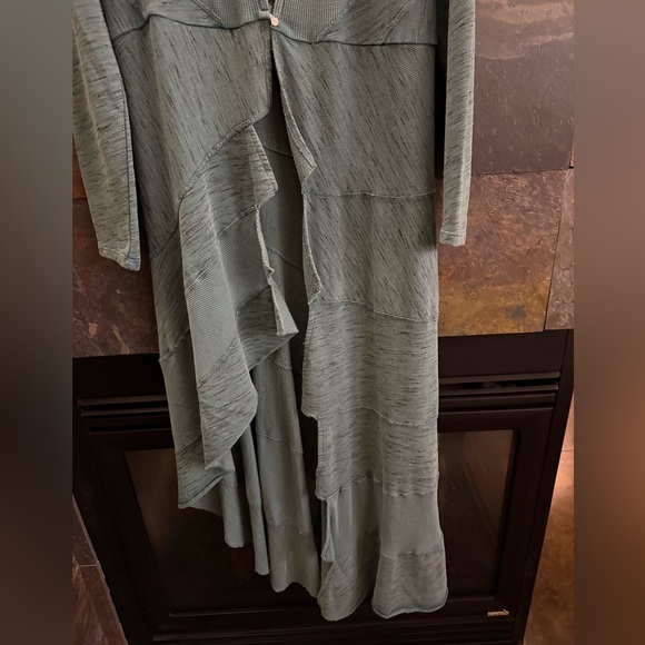 NWOT Soft Surroundings teal topper, M, unique boho, arty piece. Asymmetrical - Picture 14 of 15